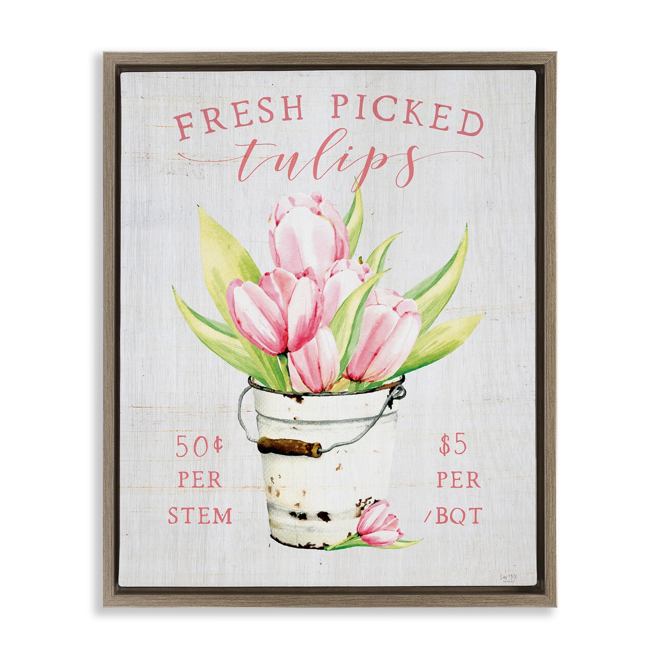 Stupell Industries Antique Fresh Picked Tulips Floating Frame, design by Lux + Me Designs